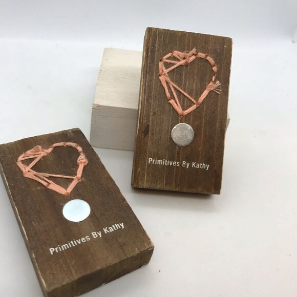 Heart Wood Magnet Set Primitives by Kathy Pink NWT - Picture 8 of 8